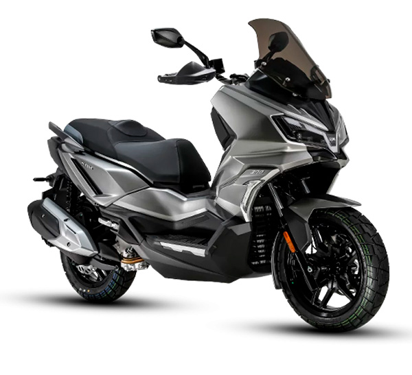 SYM ADX 300 perfil derecho delantero gris 2025
