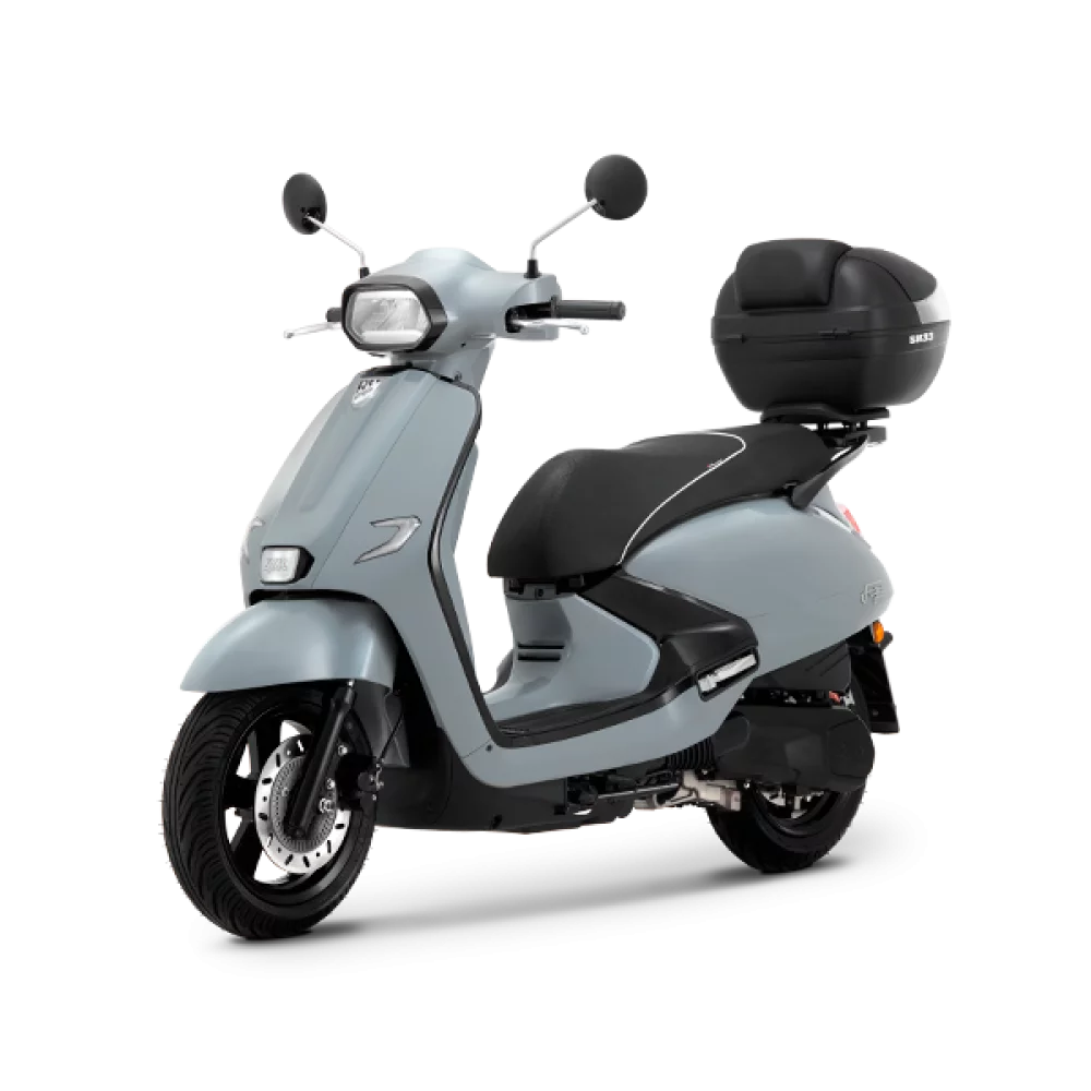 Sym Fugue 125 frontal izquierdo gris